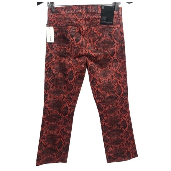 J BRAND NWT Selena Coated Snakeskin Print Crop Bootcut Jeans - Picture 4 of 13